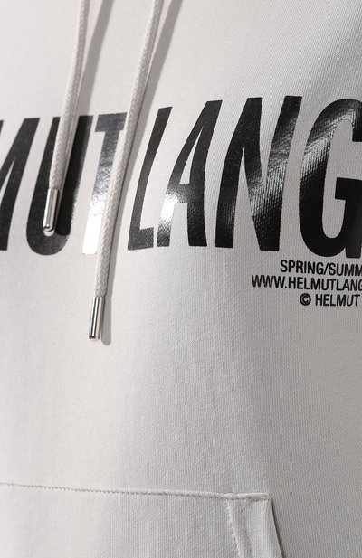 Хлопковое худи HELMUT LANG светло-серого цвета по цене 21450 руб., арт. J01KW501, фото 5 Хлопковое худи HELMUT LANG, арт. J01KW501, фото 5