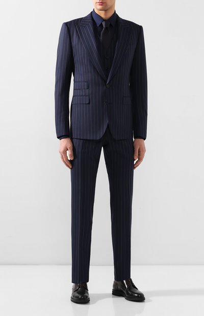 Шерстяной костюм-тройка DOLCE & GABBANA синего цвета по цене 343500 руб., арт. GKC8MT/FR3E3, фото 1 Шерстяной костюм-тройка DOLCE & GABBANA, арт. GKC8MT/FR3E3, фото 1