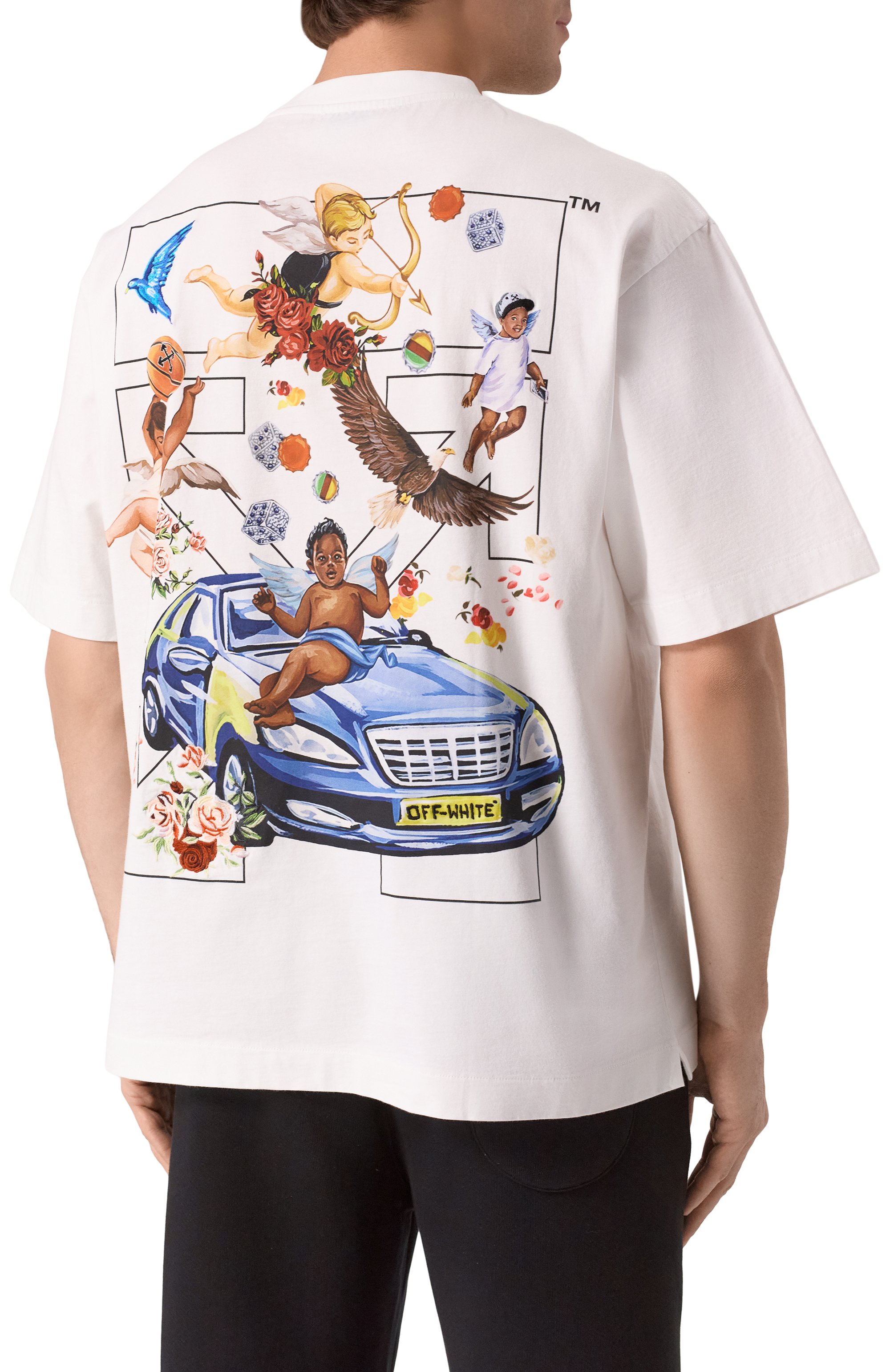 Хлопковая футболка OFF-WHITE, арт. 0MAA120S25JER003, фото 4