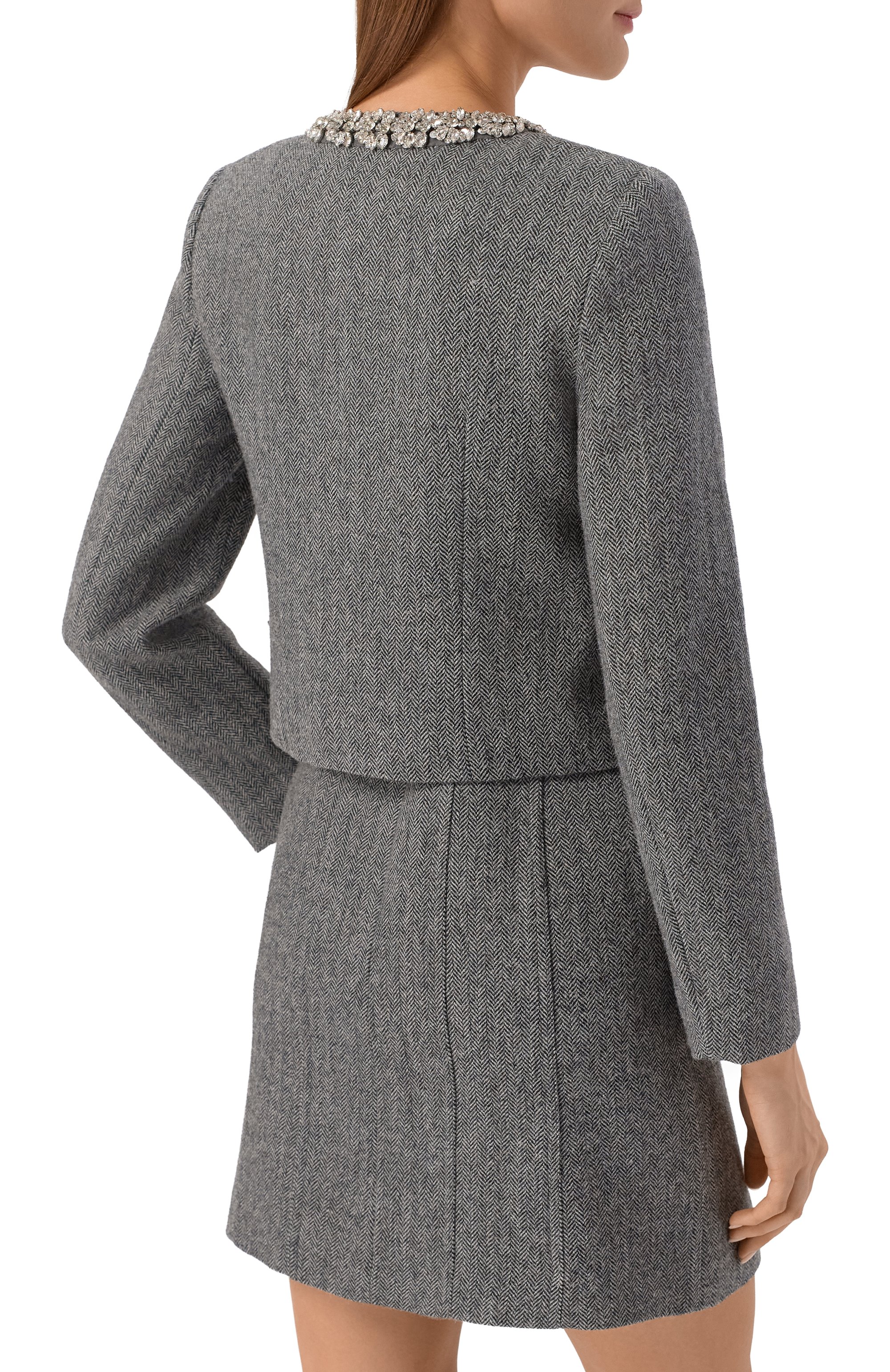 Жакет с отделкой стразами SELF-PORTRAIT, арт. RS26038JAGR, фото 4