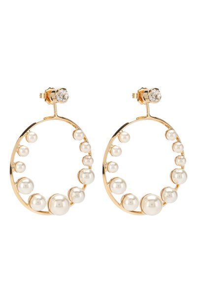 Серьги со съемной подвеской ANTON HEUNIS белого цвета по цене 8995 руб., арт. MNM.BBB, фото 3 Серьги со съемной подвеской ANTON HEUNIS, арт. MNM.BBB, фото 3