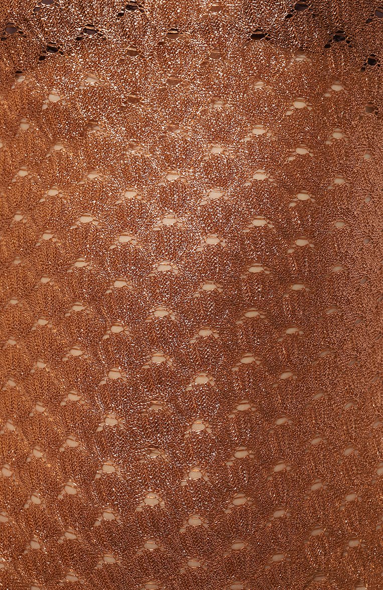 Женское платье из вискозы MISSONI бронзового цвета, арт. MS24SQ00/BR00TC | Фото 5 (Материал внешний: Вискоза; Длина Ж (юбки, платья, шорты): Мини; Стили: Гламурный; Женское Кросс-КТ: Платье-пляжная одежда)
