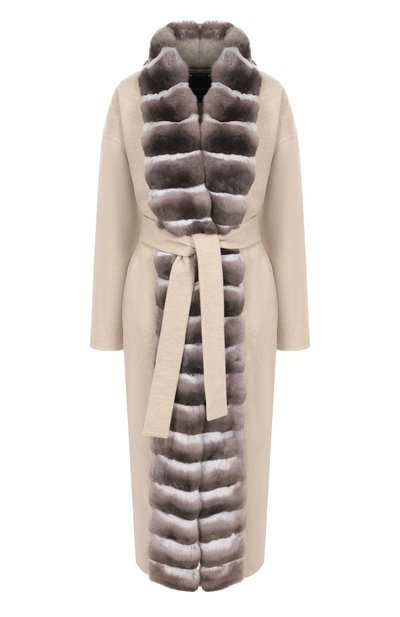 Женское кашемировое пальто с отделкой из меха шиншиллы KITON, арт. D60619DK05P8801