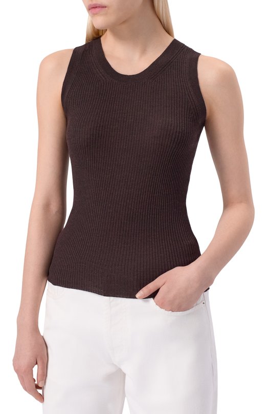 Шерстяная майка Petar Petrov F24K27 Коричневый  F24K27 Фото 3