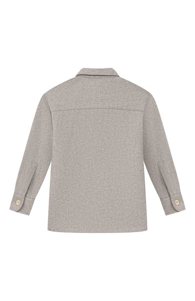 Шерстяная рубашка BALMAIN серого цвета по цене 41350 руб., арт. BZ5H10, фото 2 Шерстяная рубашка BALMAIN, арт. BZ5H10, фото 2