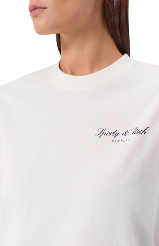 Хлопковая футболка Sporty and Rich T004368329WH01 Белый  T004368329WH01 Фото 5
