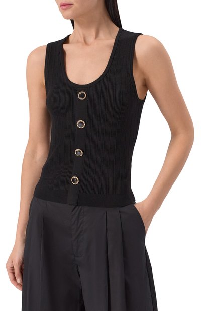 Топ TWINSET черного цвета по цене 18400 руб., арт. 251TP3492, фото 3 Топ TWINSET, арт. 251TP3492, фото 3