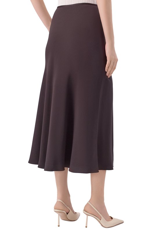 Юбка из вискозы и шелка Agnona TG0910E/U5074E Коричневый  TG0910E/U5074E Фото 4