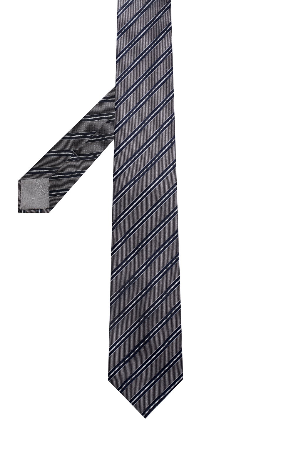 Шелковый галстук в полоску BRIONI серого цвета по цене 29950 руб., арт. 061E00/07475, фото 2 Шелковый галстук в полоску BRIONI, арт. 061E00/07475, фото 2