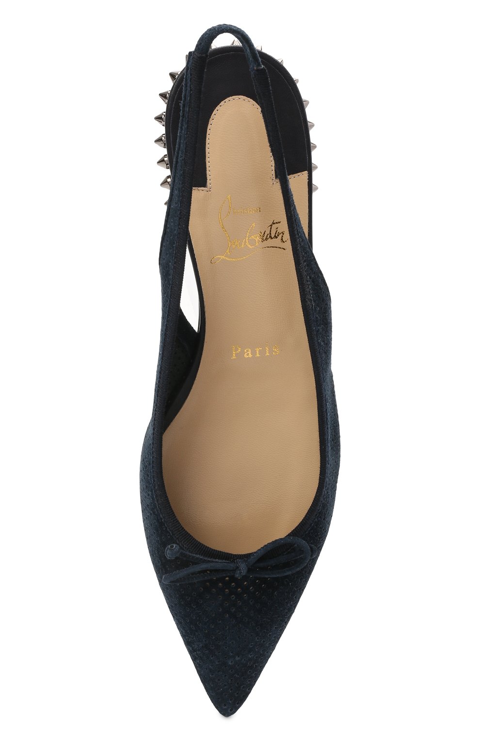 Замшевые балетки hall sling CHRISTIAN LOUBOUTIN синего цвета по цене 72150 руб., арт. 1210916/HALL SLING FLAT, фото 5 Замшевые балетки hall sling CHRISTIAN LOUBOUTIN, арт. 1210916/HALL SLING FLAT, фото 5
