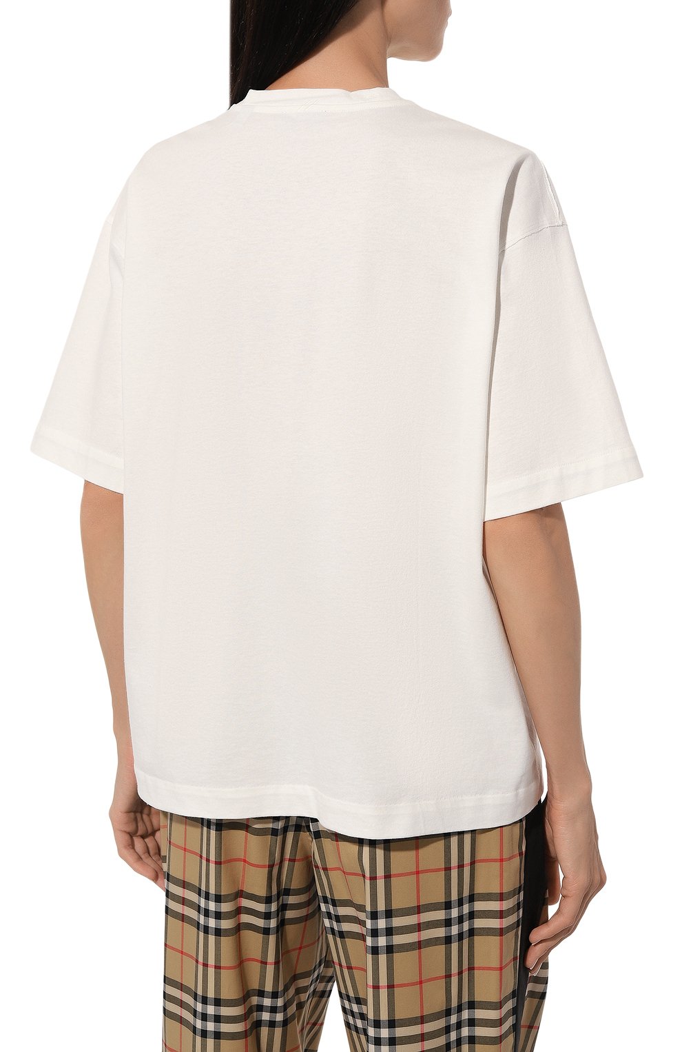 Хлопковая футболка BURBERRY белого цвета по цене 71950 руб., арт. 8084783, фото 4 Хлопковая футболка BURBERRY, арт. 8084783, фото 4