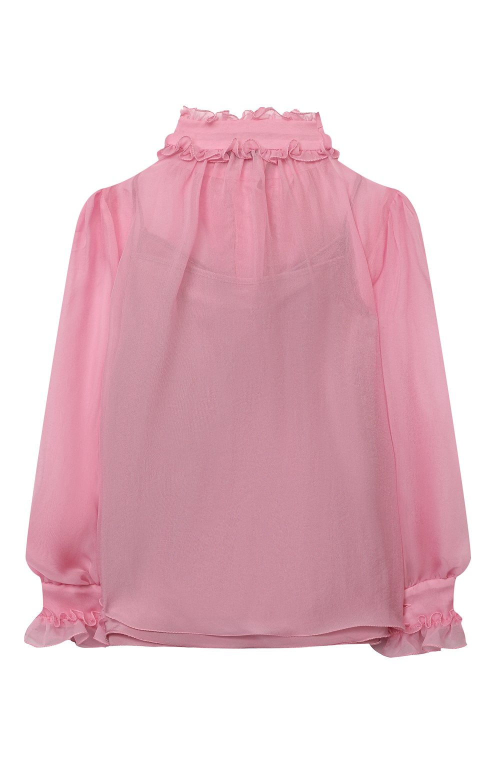 Шелковая блузка DOLCE & GABBANA розового цвета по цене 49950 руб., арт. L54S92/FU1AT/2-6, фото 2 Шелковая блузка DOLCE & GABBANA, арт. L54S92/FU1AT/2-6, фото 2