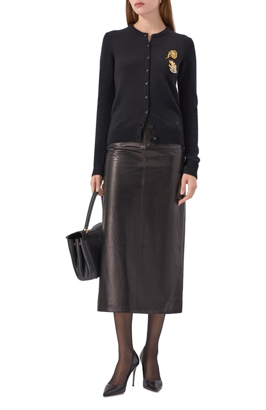Шерстяной кардиган Dolce & Gabbana FXV09Z/JCVXN Чёрный  FXV09Z/JCVXN Фото 2