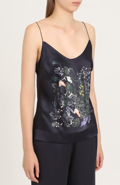 Шелковый топ на тонких бретельках с принтом MENG, арт. 9-BL-MG, фото 3