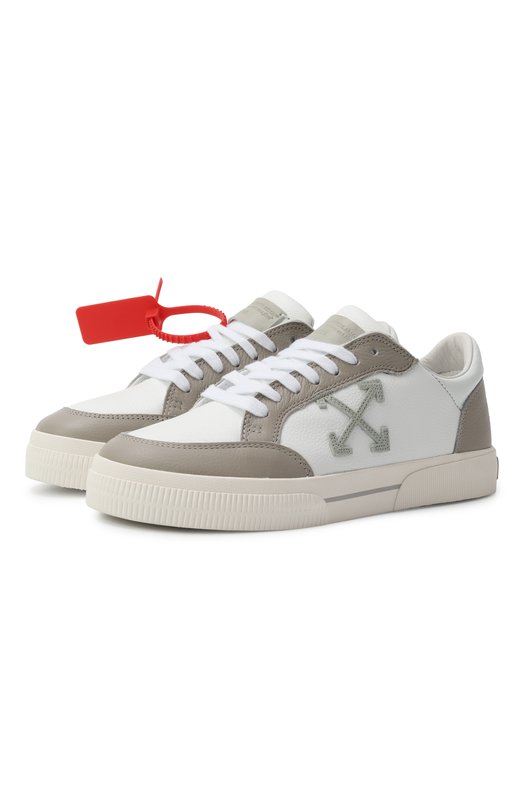 Кожаные кеды New Low Vulcanized Off-White 0WIA288S25LEA001 Белый 0WIA288S25LEA001
