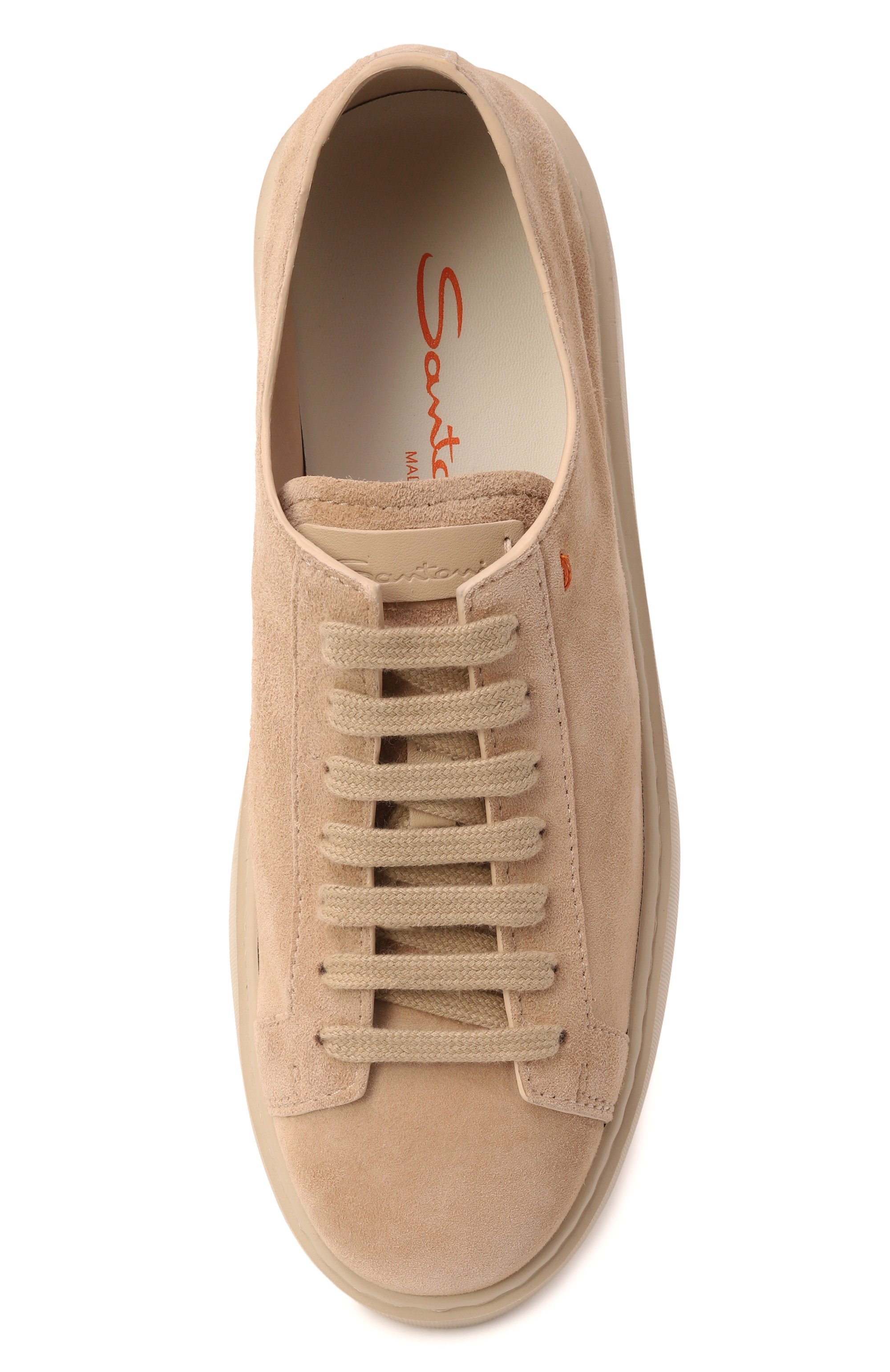 Замшевые кеды SANTONI бежевого цвета по цене 93150 руб., арт. WBCG61322NATCT0Y, фото 6 Замшевые кеды SANTONI, арт. WBCG61322NATCT0Y, фото 6