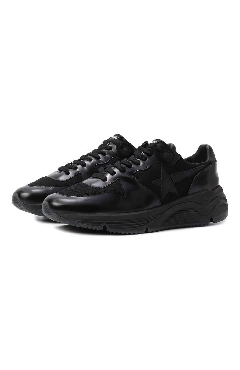 Мужские комбинированные кроссовки running sole GOLDEN GOOSE DELUXE BRAND черного цвета, арт. GMF00126.F006878 | Фото 1 (Материал внешний: Текстиль, Натуральная кожа; Материал внутренний: Текстиль; Подошва: Массивная; Стили: Классический; Кросс-КТ: Низкие; Материал утеплителя: Без утеплителя)