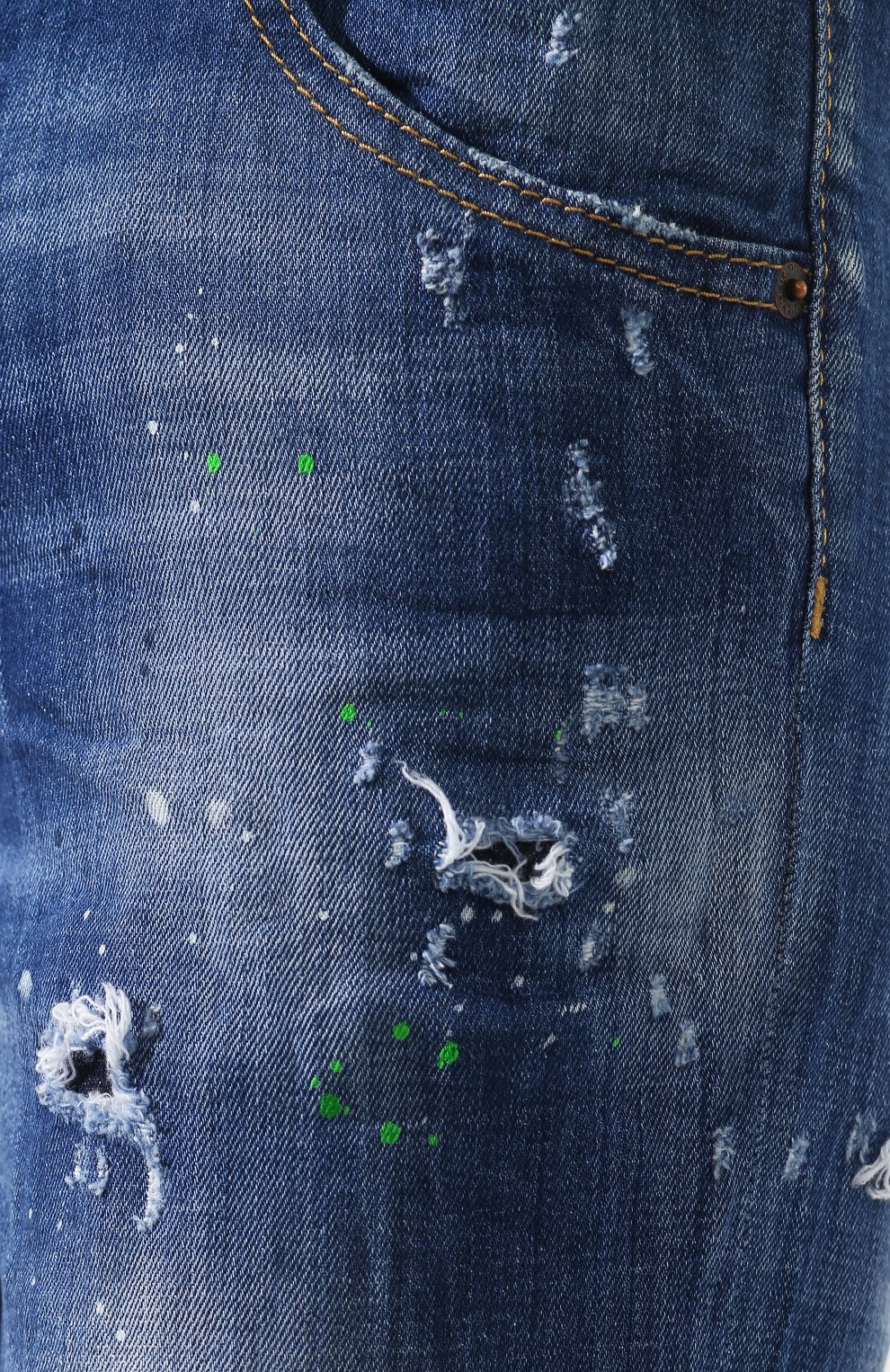 Джинсы c потертостями DSQUARED2 синего цвета по цене 58400 руб., арт. S75LB0093/S30342, фото 5 Джинсы c потертостями DSQUARED2, арт. S75LB0093/S30342, фото 5