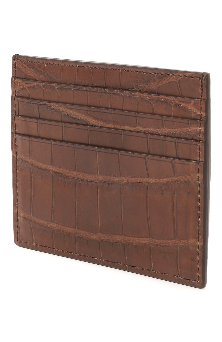 Футляр для кредитных карт из кожи крокодила RUBEUS MILANO, арт. 01 PORCCBROWN02, фото 1