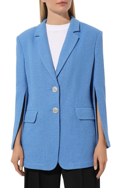 Жакет из хлопка и вискозы AKHMADULLINA синего цвета по цене 79900 руб., арт. 1123.2JT105/C420, фото 3 Жакет из хлопка и вискозы AKHMADULLINA, арт. 1123.2JT105/C420, фото 3