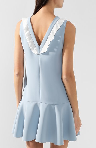 Платье с оборкой REDVALENTINO голубого цвета по цене 34550 руб., арт. RR3VAB75/DIP, фото 4 Платье с оборкой REDVALENTINO, арт. RR3VAB75/DIP, фото 4