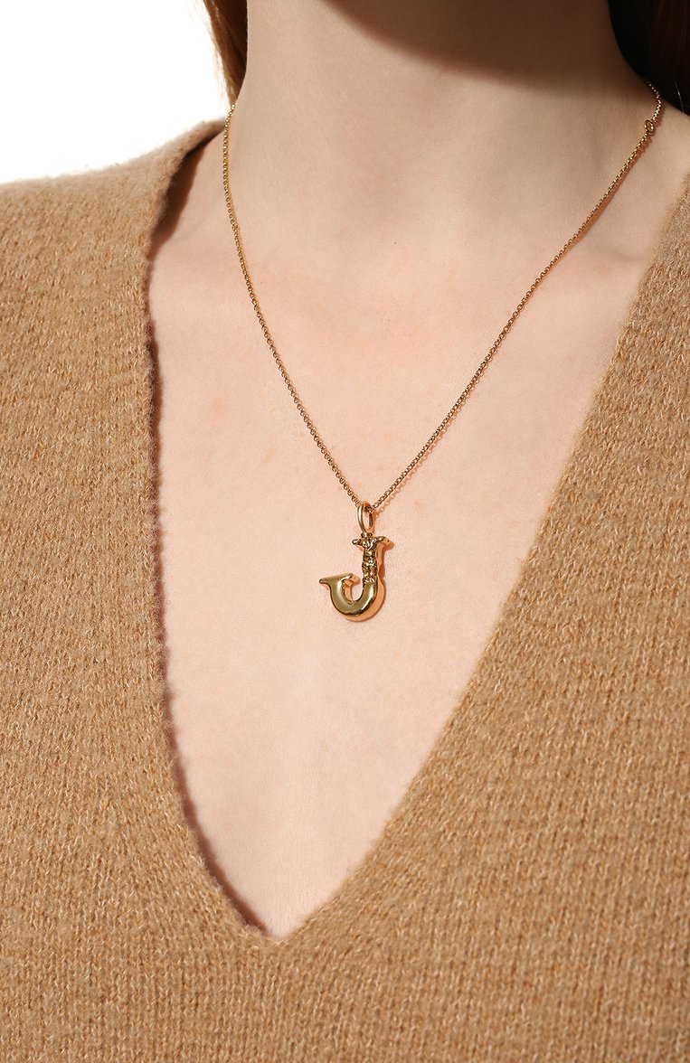 Женская подвеска на цепочке alphabet j CHLOÉ золотого цвета, арт. CHC20SF02JCB7 | Фото 2 (Материал: Металл; Региональные ограничения белый список (Axapta Mercury): Не проставлено; Нос: Не проставлено)