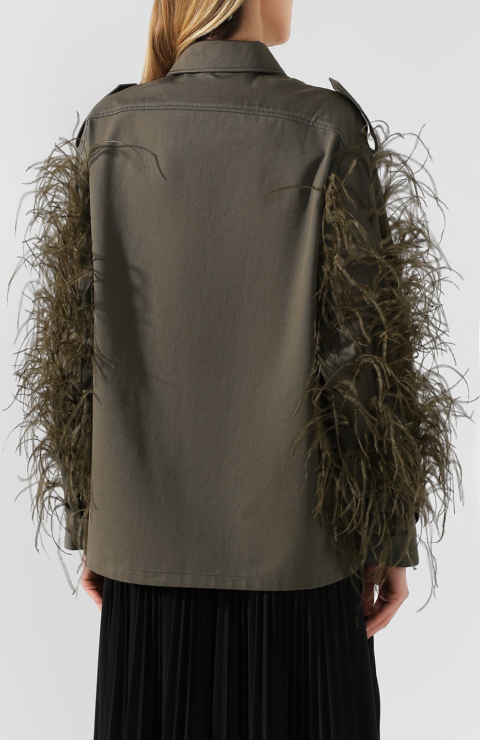 Хлопковая куртка VALENTINO хаки цвета по цене 376500 руб., арт. TB3CJ1C02Q9, фото 4 Хлопковая куртка VALENTINO, арт. TB3CJ1C02Q9, фото 4