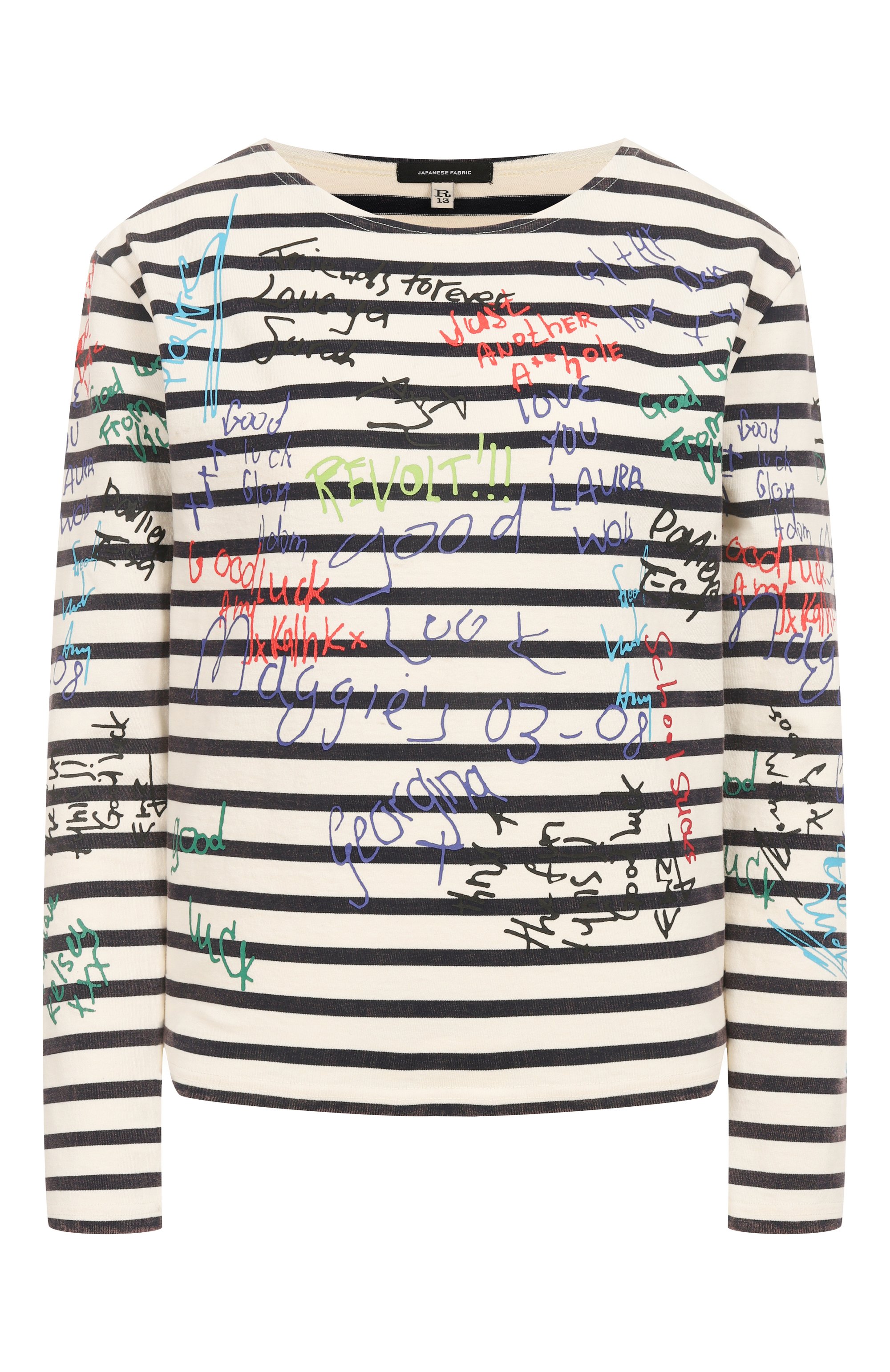 Хлопковый лонгслив R13, арт. R13W3061-001BK, фото 1