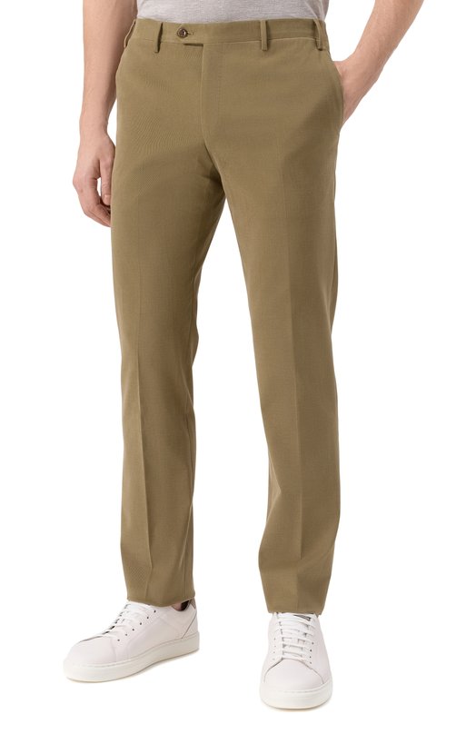 Хлопковые брюки Corneliani 944B01-9418503 Хаки  944B01-9418503 Фото 3