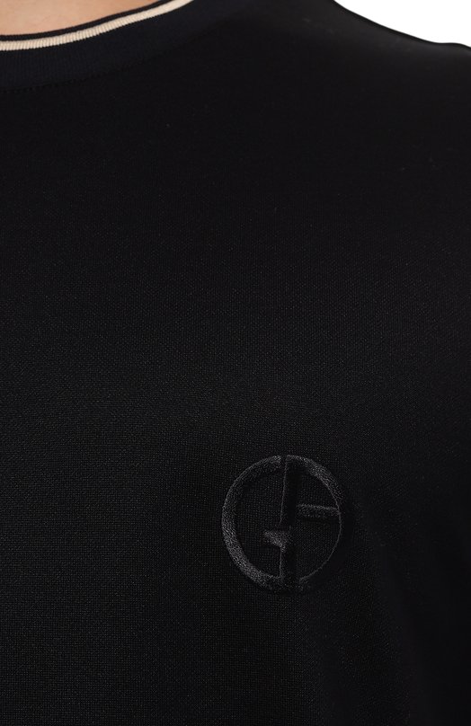 Футболка из хлопка и шелка Giorgio Armani GM000238/TE11865 Синий  GM000238/TE11865 Фото 5