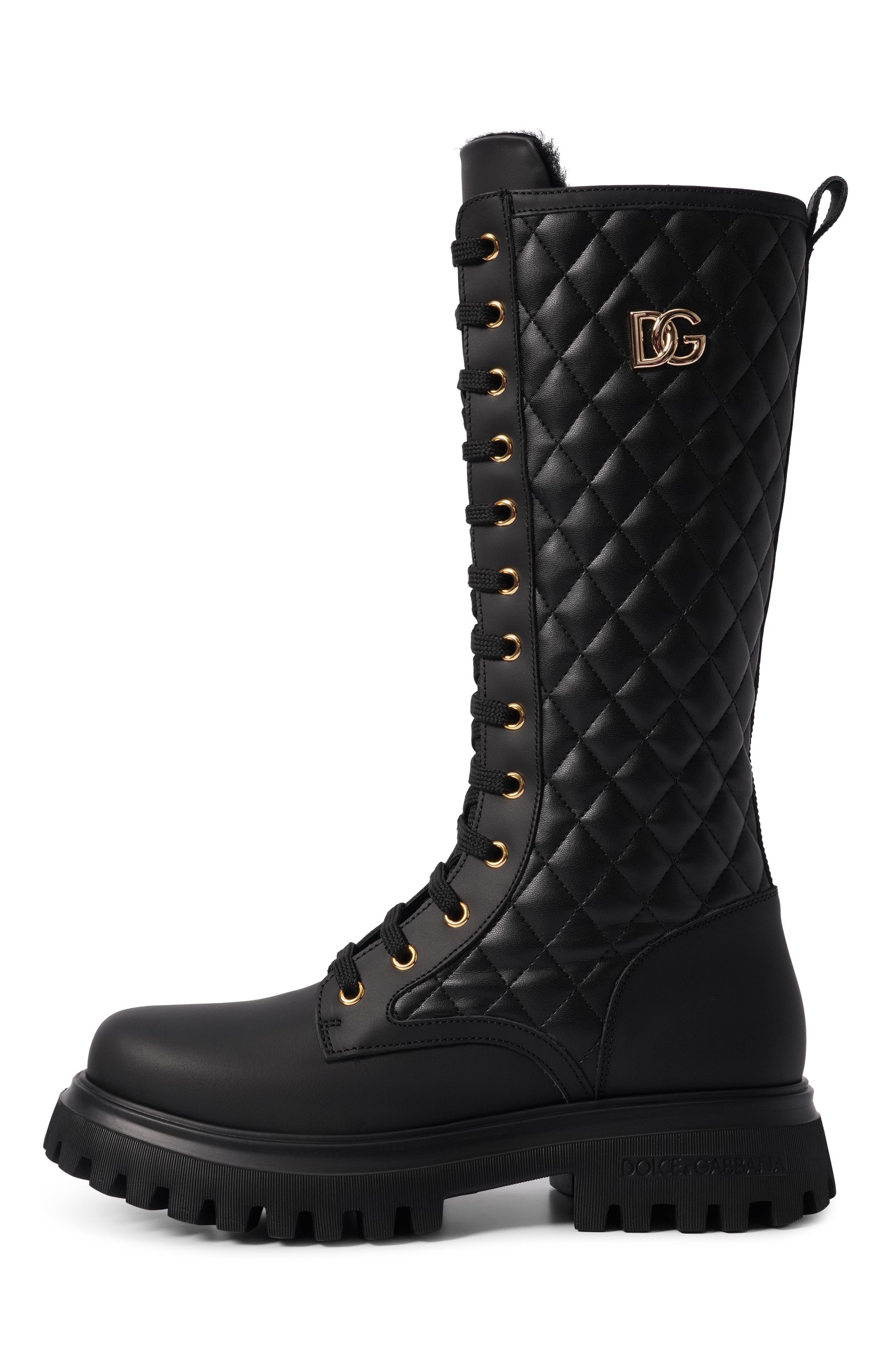 Кожаные ботинки DOLCE & GABBANA черного цвета по цене 84200 руб., арт. D11430/A0773, фото 2 Кожаные ботинки DOLCE & GABBANA, арт. D11430/A0773, фото 2