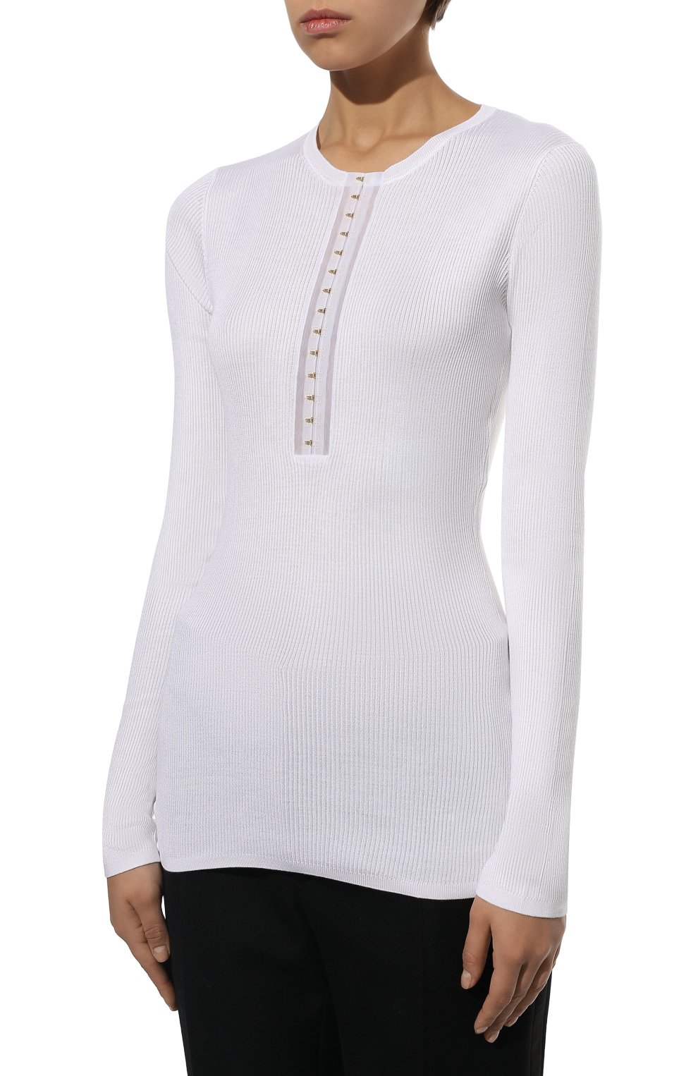 Шелковый пуловер TOM FORD белого цвета по цене 116500 руб., арт. MAK1106-YAX367, фото 3 Шелковый пуловер TOM FORD, арт. MAK1106-YAX367, фото 3