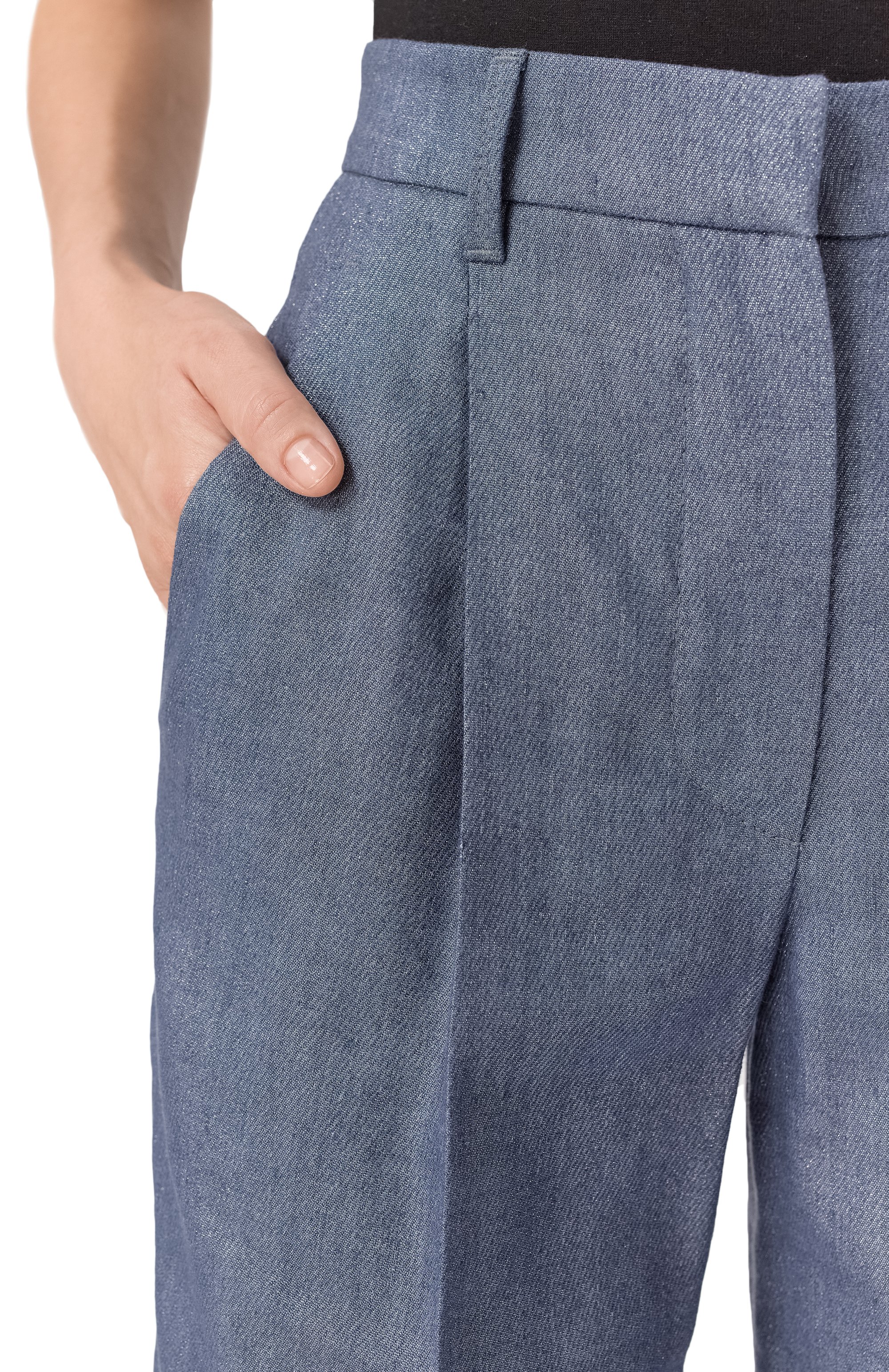 Брюки изо льна и шерсти BRUNELLO CUCINELLI, арт. MP510P9019, фото 5