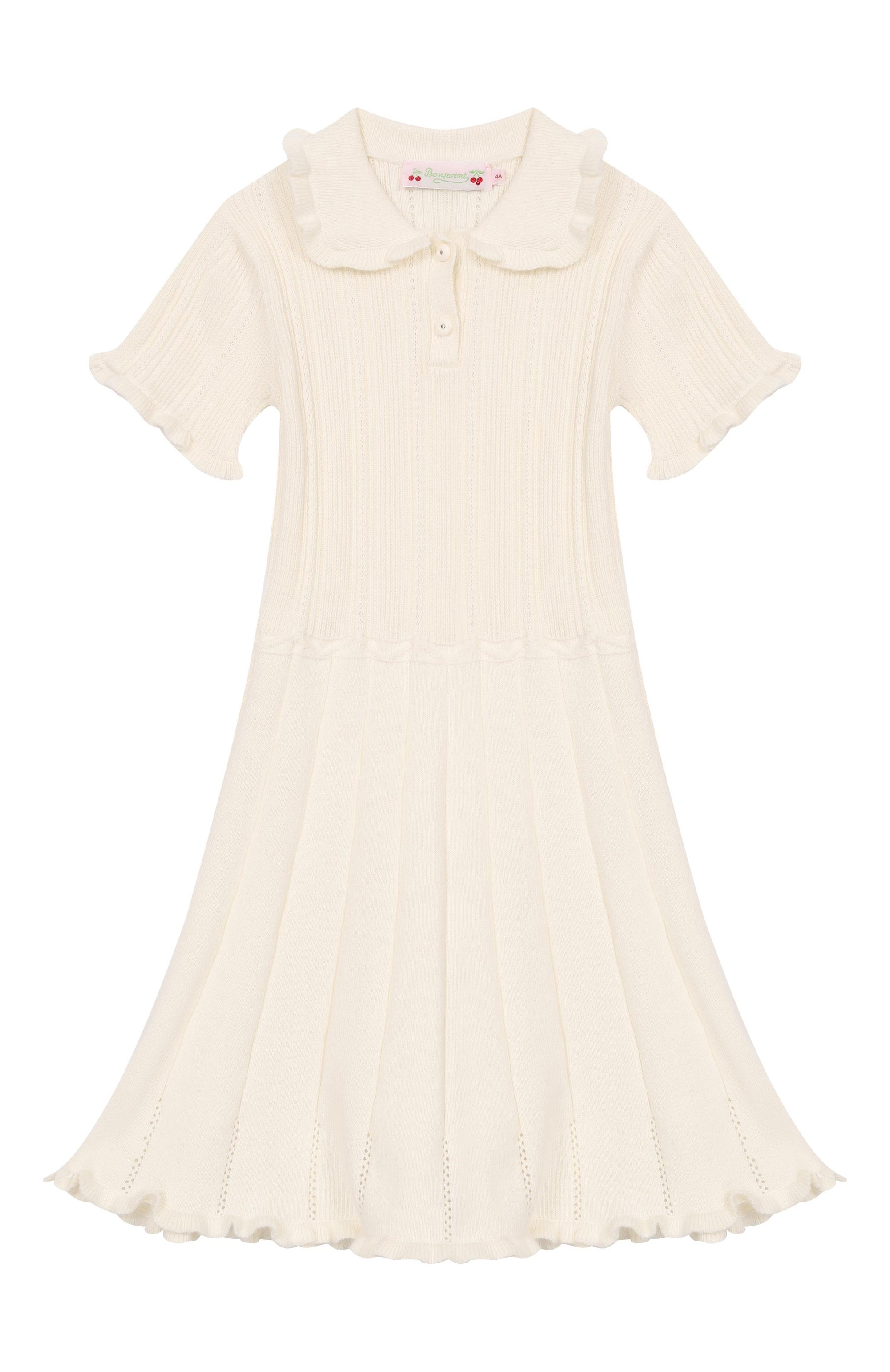 Платье из хлопка и кашемира BONPOINT, арт. S06GDRK00003/10A-12A, фото 1
