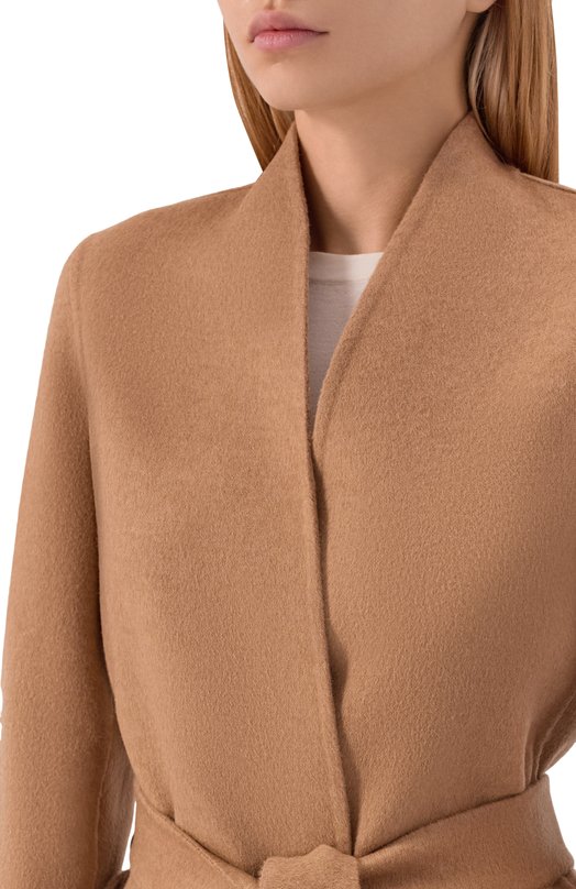 Шерстяное полупальто Max Mara HAR0LD Бежевый  HAR0LD Фото 5