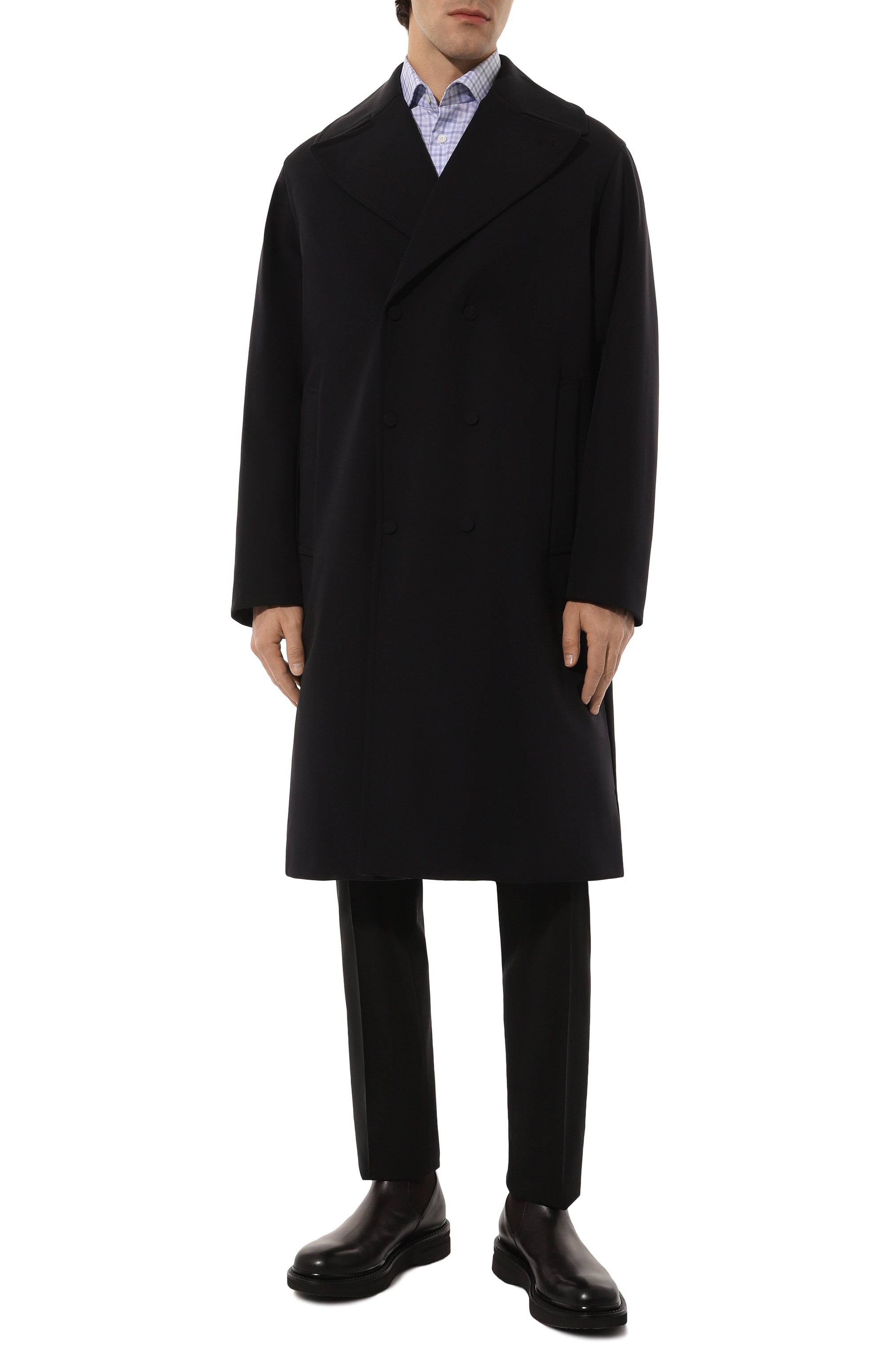 Утепленное пальто EMPORIO ARMANI темно-синего цвета по цене 69950 руб., арт. 6D1L61/1NUBZ, фото 3 Утепленное пальто EMPORIO ARMANI, арт. 6D1L61/1NUBZ, фото 3