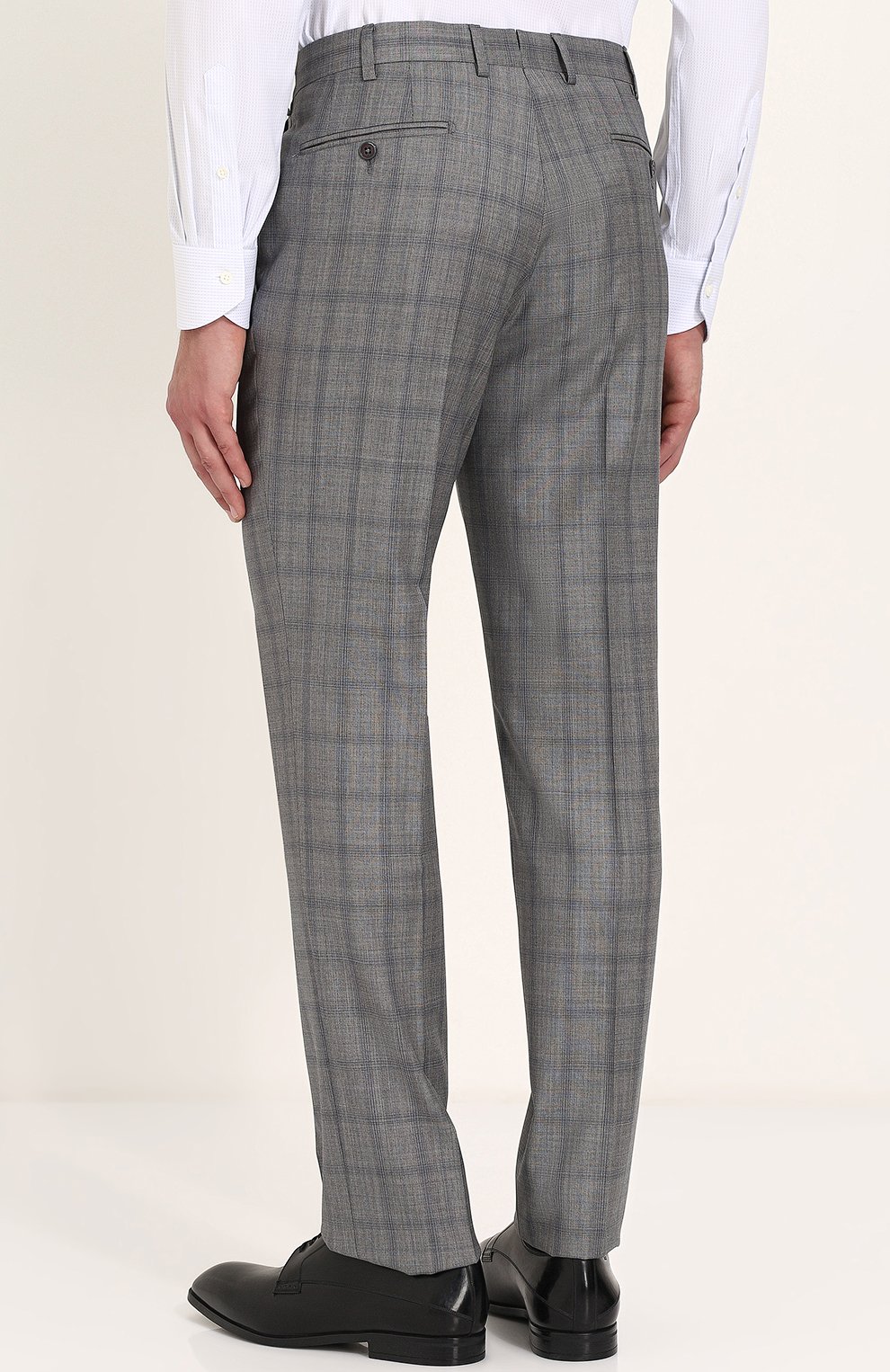 Шерстяной костюм в клетку с пиджаком на двух пуговицах ZEGNA, арт. 322107/221225, фото 5