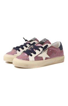 Детские кеды superstar GOLDEN GOOSE DELUXE BRAND розового цвета, арт. GYF00112.F003300 | Фото 1 (Материал внешний: Текстиль; Девочки Кросс-КТ: Обувь-низкие; Материал сплава: Проставлено; Нос: Не проставлено)