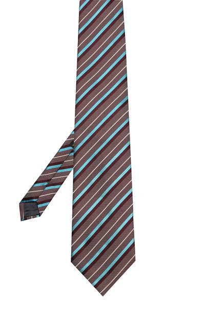 Шелковый галстук с узором ZEGNA бирюзового цвета по цене 22450 руб., арт. Z9E611XW, фото 2 Шелковый галстук с узором ZEGNA, арт. Z9E611XW, фото 2