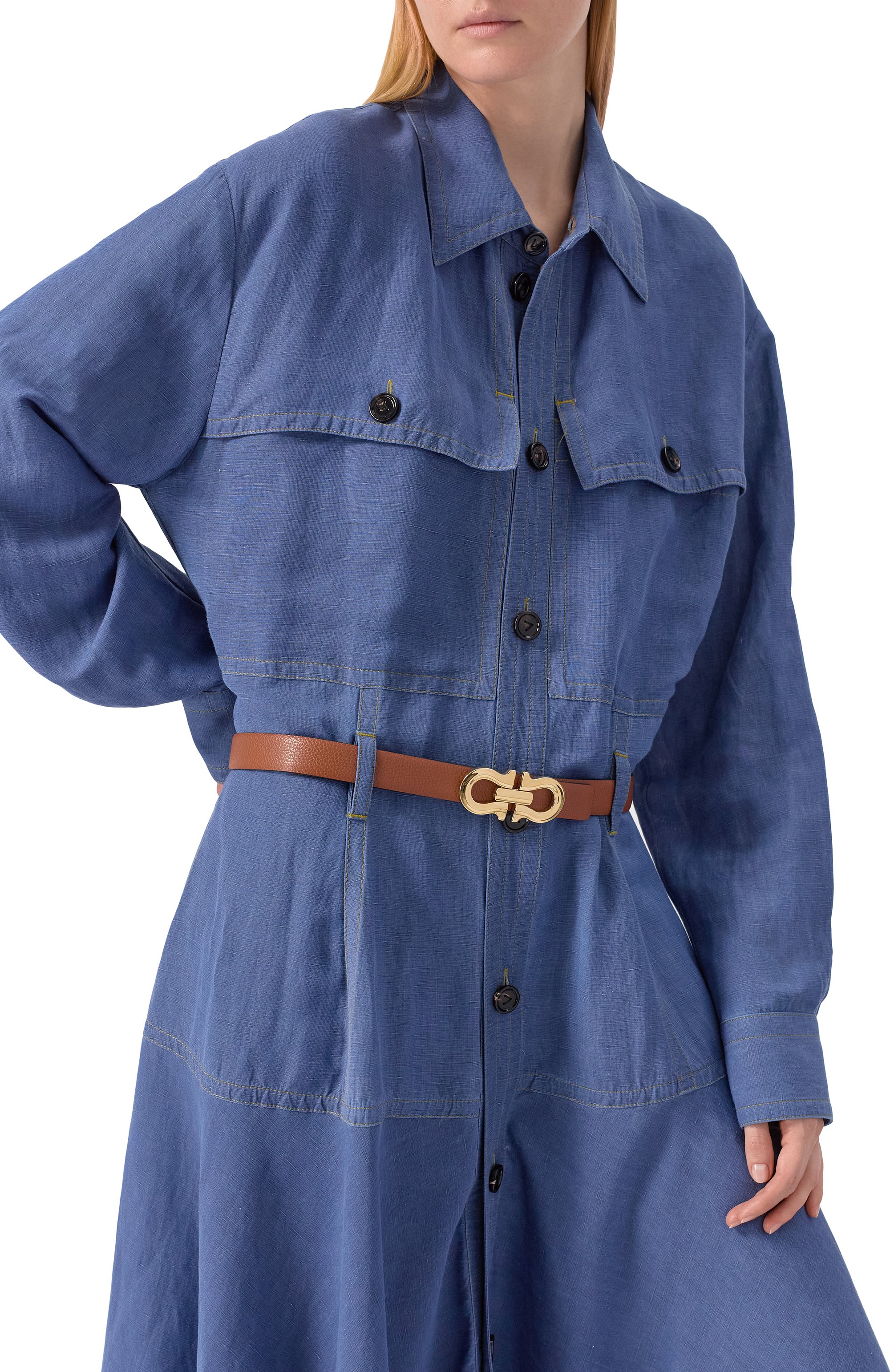 Двусторонний ремень FERRAGAMO коричневого цвета по цене 51900 руб., арт. 230329/775597, фото 2 Двусторонний ремень FERRAGAMO, арт. 230329/775597, фото 2