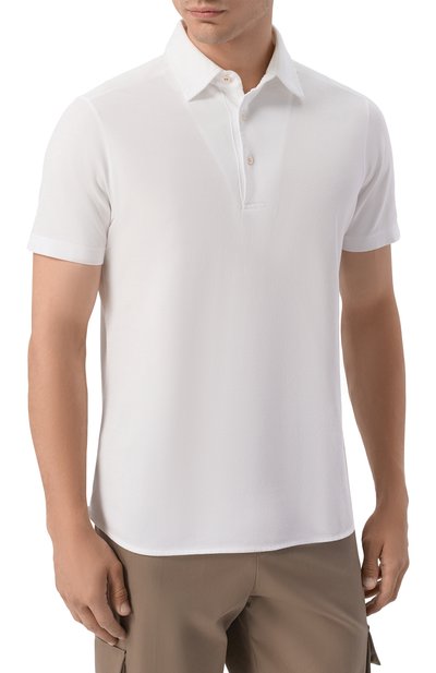 Хлопковое поло LORO PIANA белого цвета по цене 76900 руб., арт. FAN5407, фото 3 Хлопковое поло LORO PIANA, арт. FAN5407, фото 3