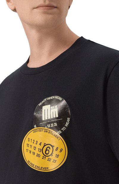 Хлопковая футболка MM6 черного цвета по цене 45900 руб., арт. SH0GC0081/M20048, фото 5 Хлопковая футболка MM6, арт. SH0GC0081/M20048, фото 5
