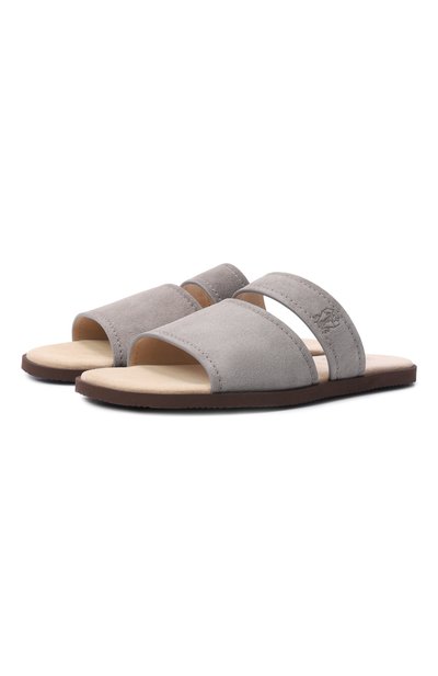 Мужские замшевые шлепанцы BRUNELLO CUCINELLI, арт. MPUS0LY347