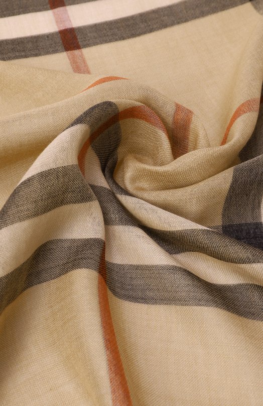 Шарф из шерсти и шелка Burberry 8097026 Бежевый  8097026 Фото 3