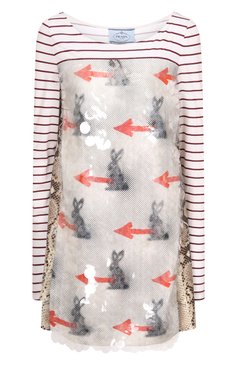 Комбинированное платье PRADA, арт. P32Y1R-1K7W-F0DAL-161, фото 1