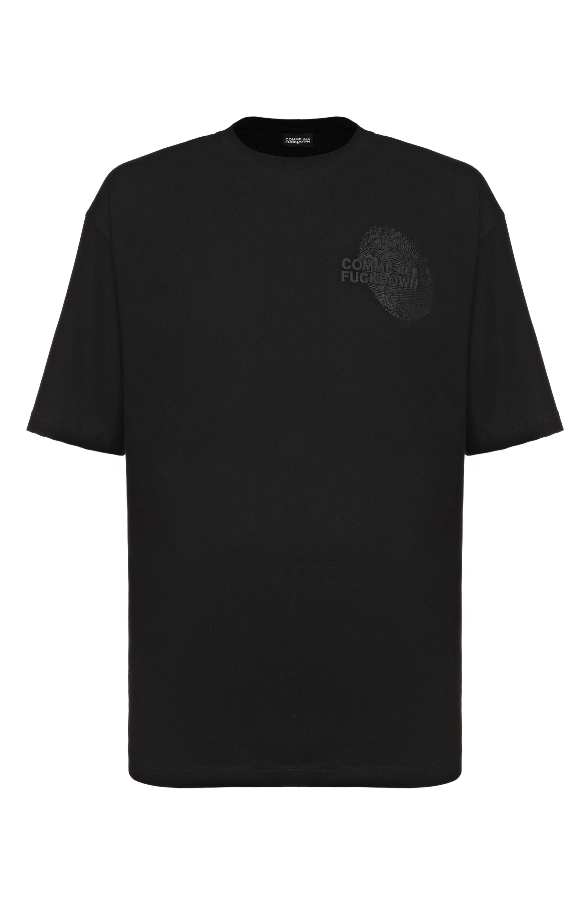 Хлопковая футболка COMME DES FUCKDOWN черного цвета по цене 5995 руб., арт. CFABM01797, фото 1 Хлопковая футболка COMME DES FUCKDOWN, арт. CFABM01797, фото 1