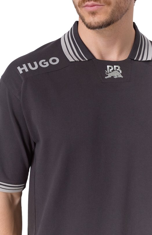 Хлопковая футболка HUGO x RB HUGO 50542772 Серый  50542772 Фото 5