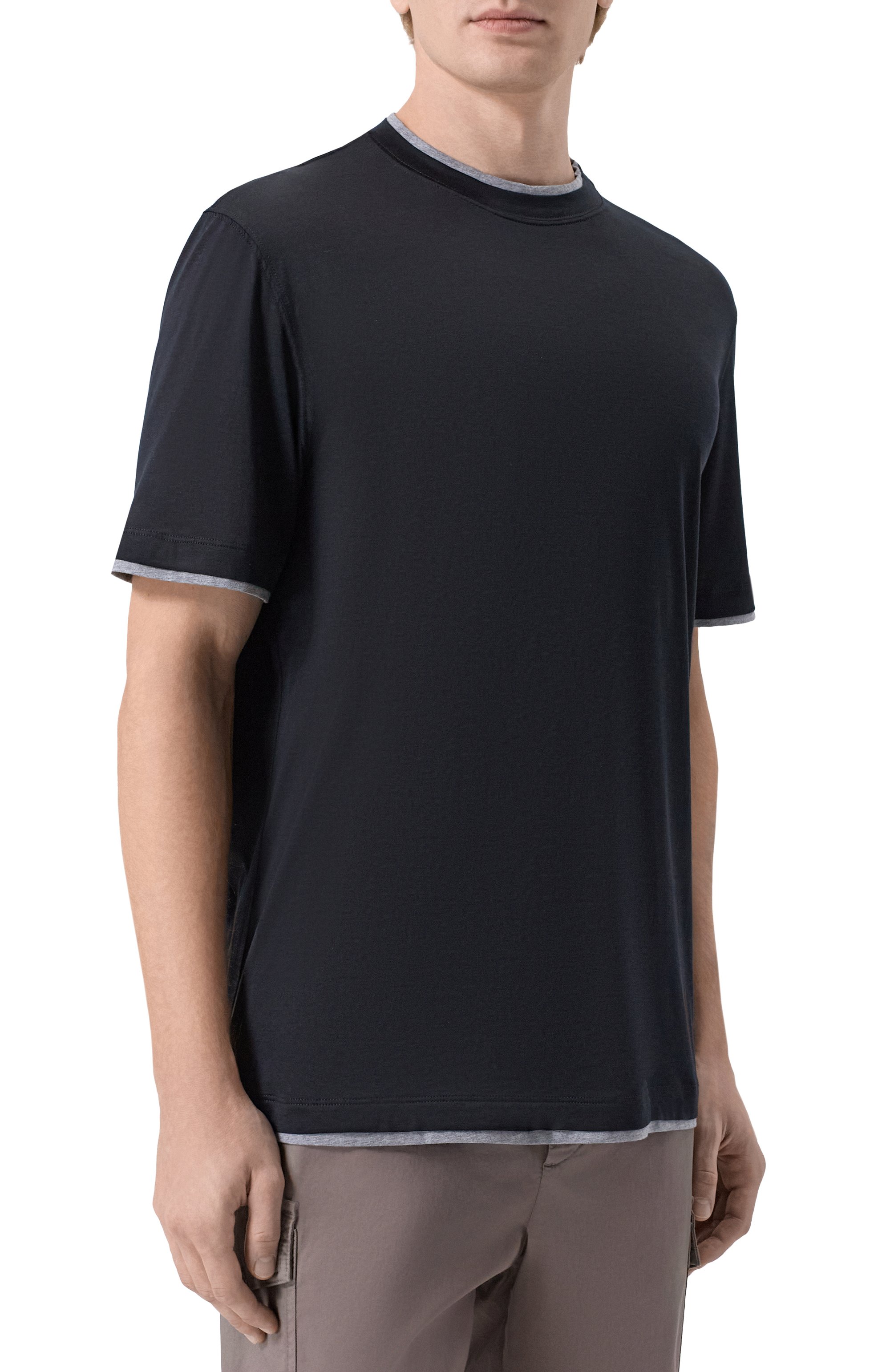 Футболка из шелка и хлопка BRUNELLO CUCINELLI, арт. MD8217427, фото 3