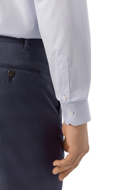 Хлопковая сорочка GIORGIO ARMANI голубого цвета по цене 63750 руб., арт. GM000468/TE11187, фото 5 Хлопковая сорочка GIORGIO ARMANI, арт. GM000468/TE11187, фото 5