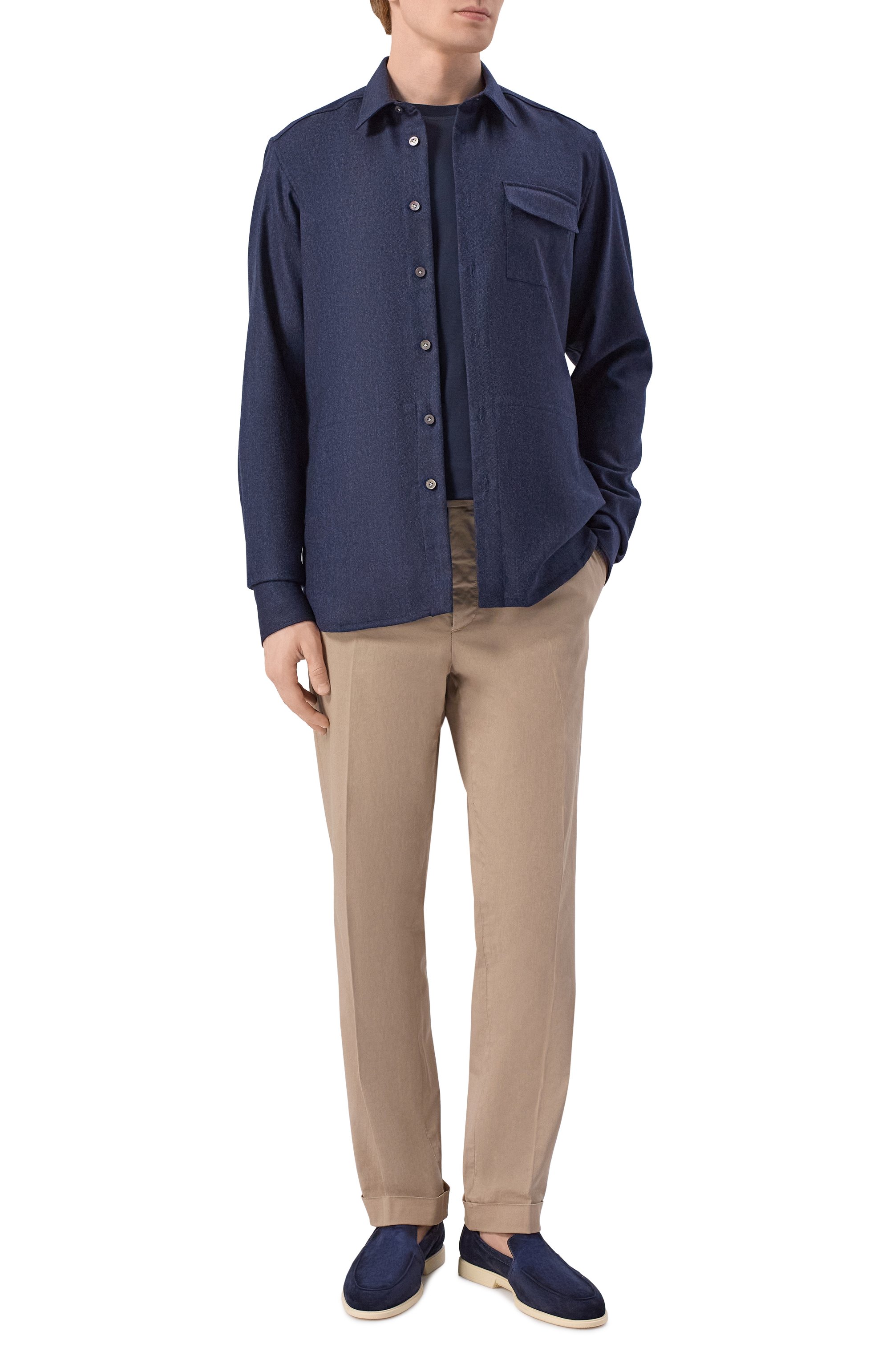 Хлопковая футболка KITON темно-синего цвета по цене 49950 руб., арт. UMC023K06R4911, фото 2 Хлопковая футболка KITON, арт. UMC023K06R4911, фото 2